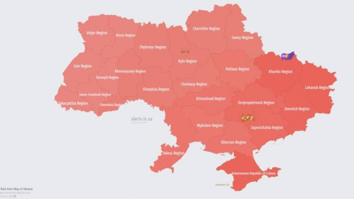 Ukrayna genelinde gece boyunca hava saldırısı alarmı verildi