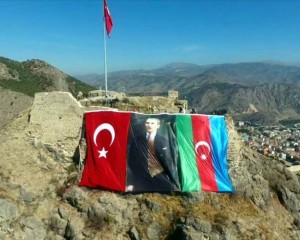 Amasya'dan Azerbaycan'a bayraklı destek