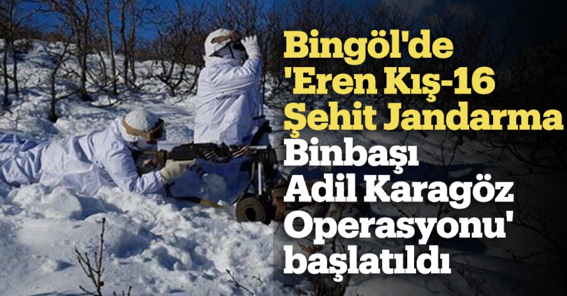 Bingöl'de 'Eren Kış-16 Şehit Jandarma Binbaşı Adil Karagöz Operasyonu' başlatıldı