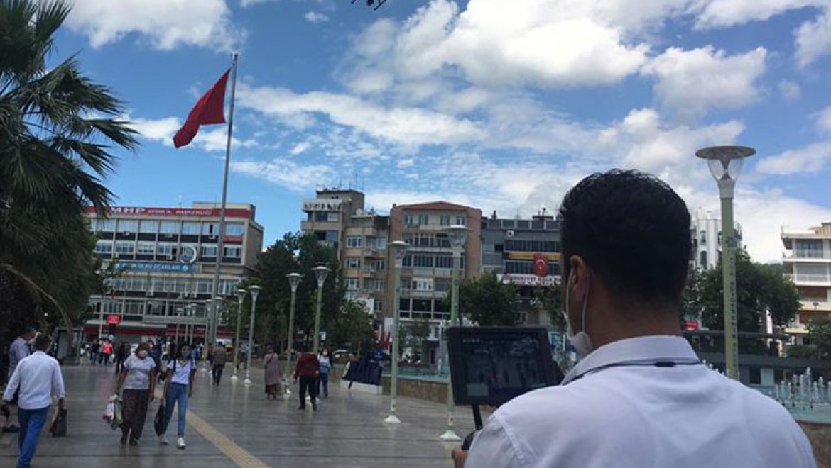 Aydın'da maske takmayanlar drone ile tespit edilip uyarıldı