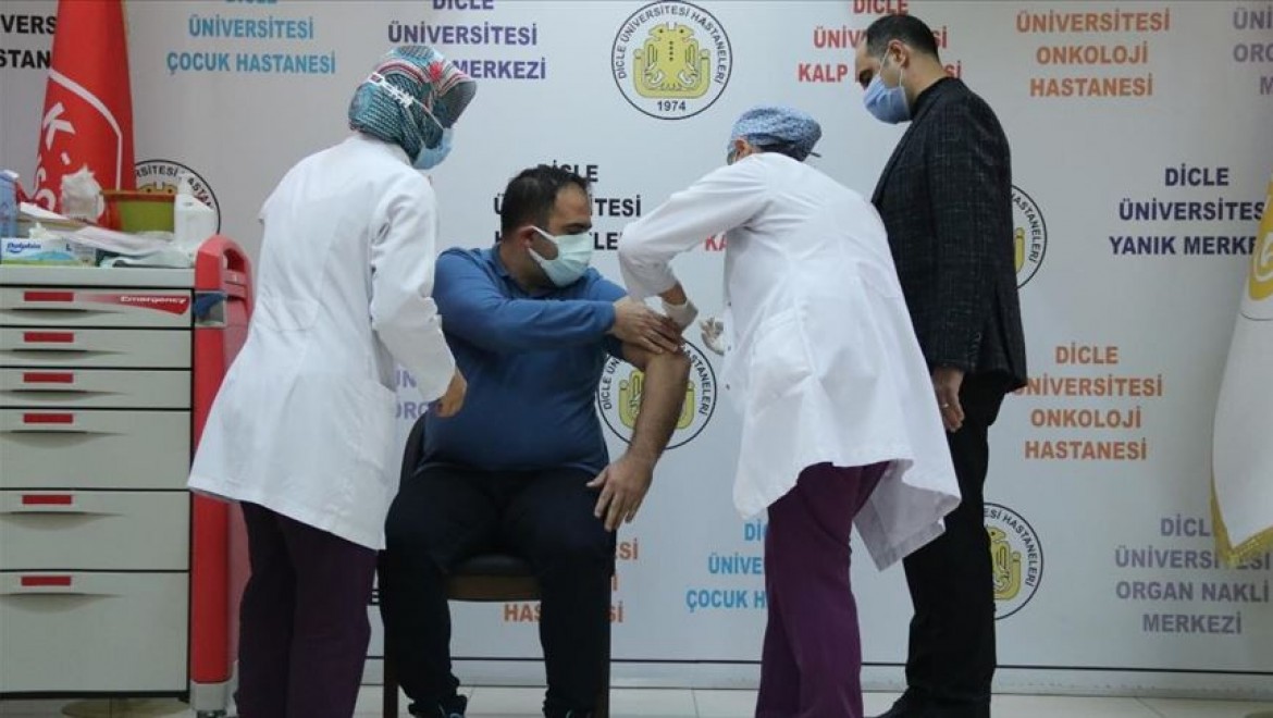 Çin menşeli Kovid-19 aşısı Diyarbakır'da gönüllülere uygulanıyor