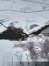 Kars'taki Lavaş Gölü kısmen dondu
