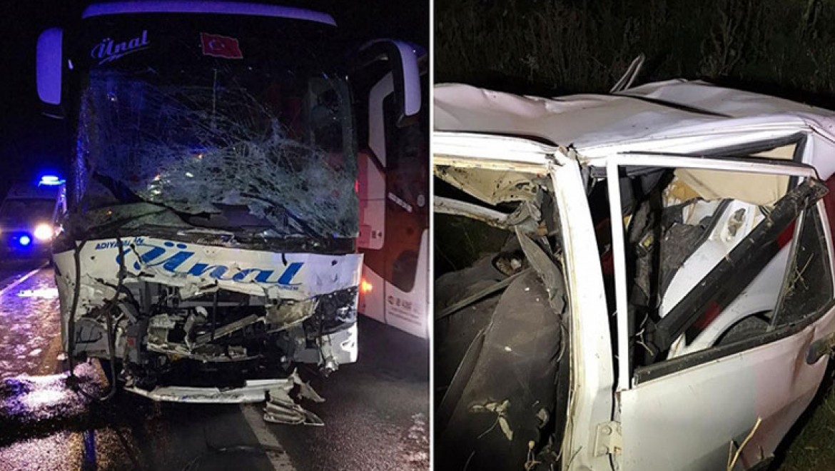 Kayseri'de yolcu otobüsü ile otomobil çarpıştı