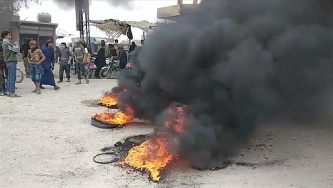 Deyrizorlu Araplar terör örgütü YGP/PKK'nın halkı yakıttan mahrum bırakmasını protesto etti