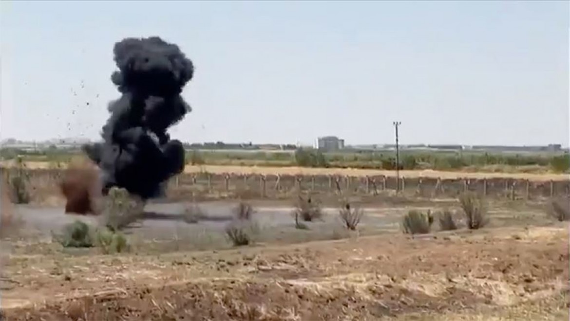 Suriye sınırında tespit edilen 7 antitank mayını imha edildi
