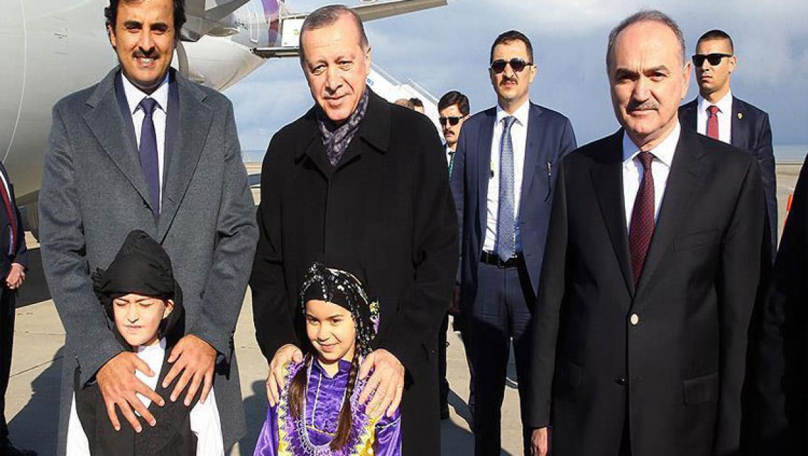 Cumhurbaşkanı Erdoğan, Katar Emiri El-Tani'yi karşıladı