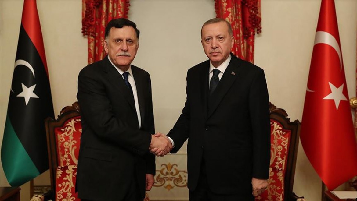 Cumhurbaşkanı Erdoğan Libya UMH Başkanlık Konseyi Başkanı Sarraj'ı kabul etti