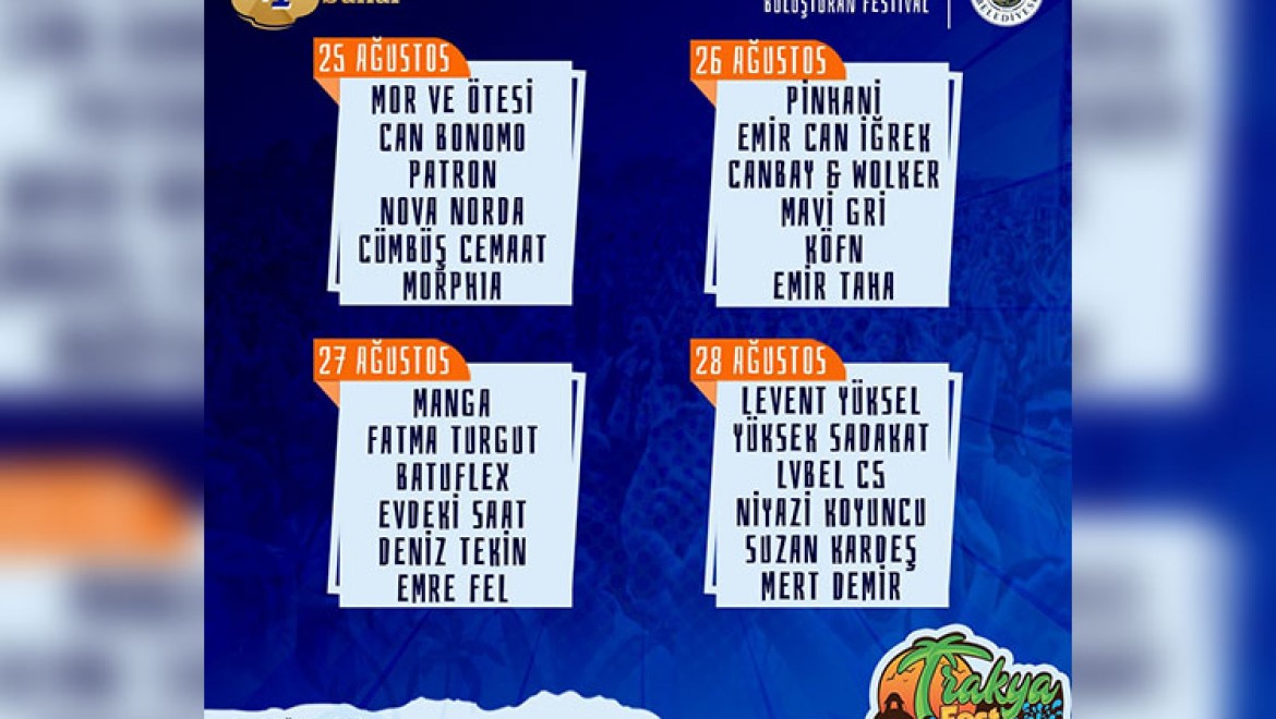 Trakya Bölgesi'nin İlk ve En Eğlenceli Müzik Festivali "Trakya Fest" İçin Geri Sayım Başladı!