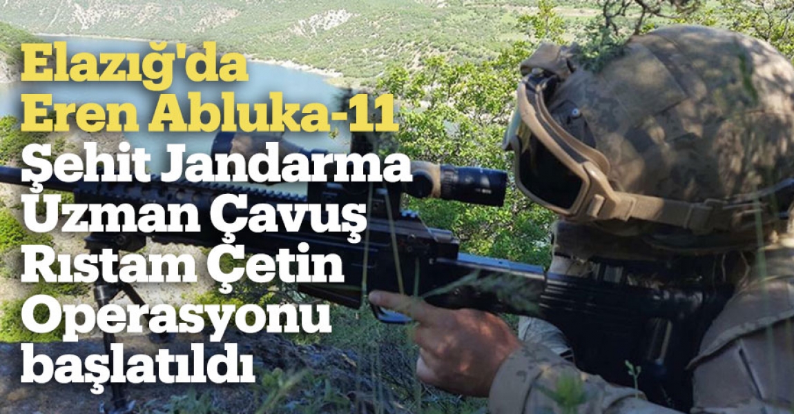 Elazığ'da Eren Abluka-11 Şehit Jandarma Uzman Çavuş Rıstam Çetin Operasyonu başlatıldı