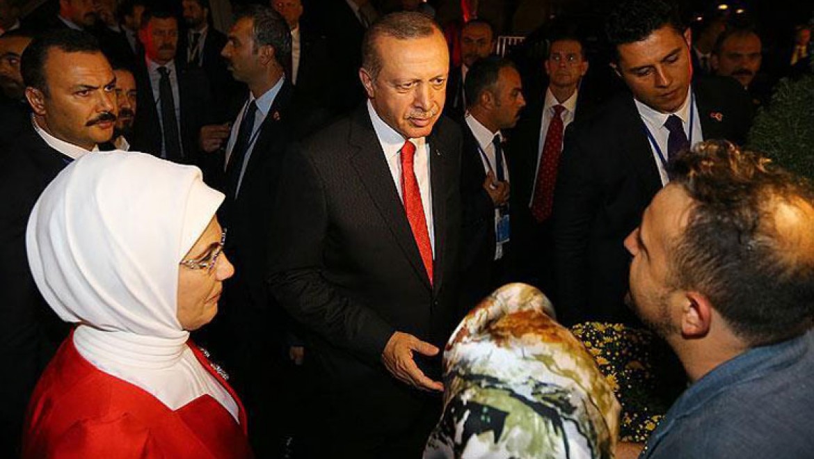 Cumhurbaşkanı Erdoğan Trump'ın ev sahipliğinde verilen resepsiyona katıldı