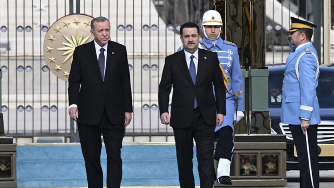 Cumhurbaşkanı Erdoğan, Türkiye'ye gelen Irak Başbakanı Şiya es-Sudani'yi resmi törenle karşıladı