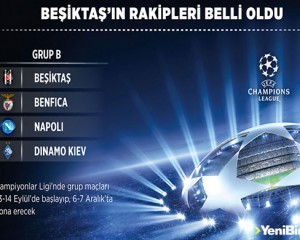 Beşiktaş'ın Devler Ligi'ndeki rakipleri belli oldu