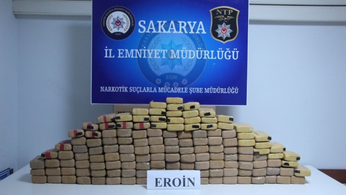Sakarya'da 72 kilogram eroin ele geçirildi