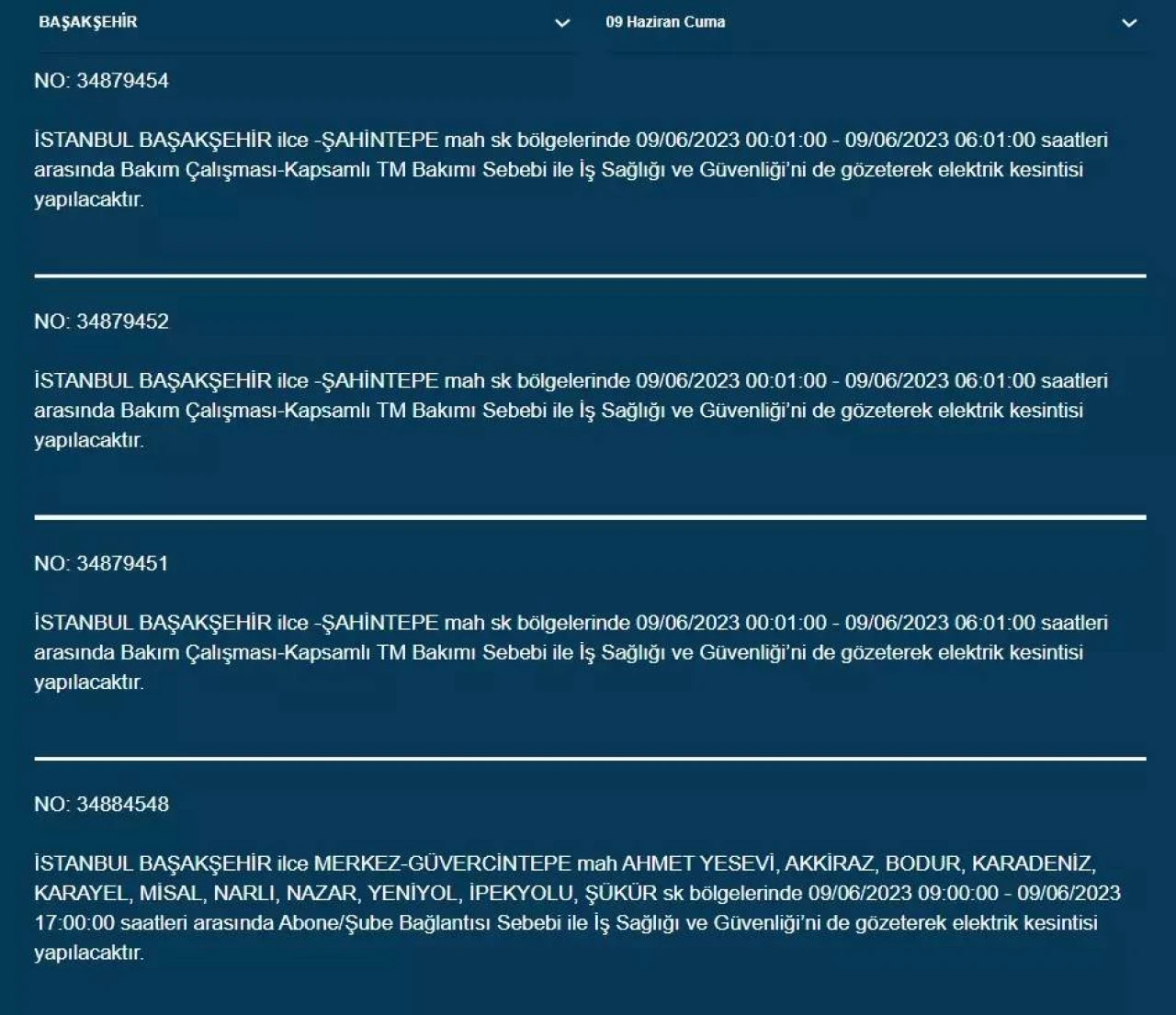 İstanbullular Dikkat! Yarın O İlçelerde Elektrik Kesintisi Var! 09 Haziran 2023 Cuma Elektrik Kesintisi 6