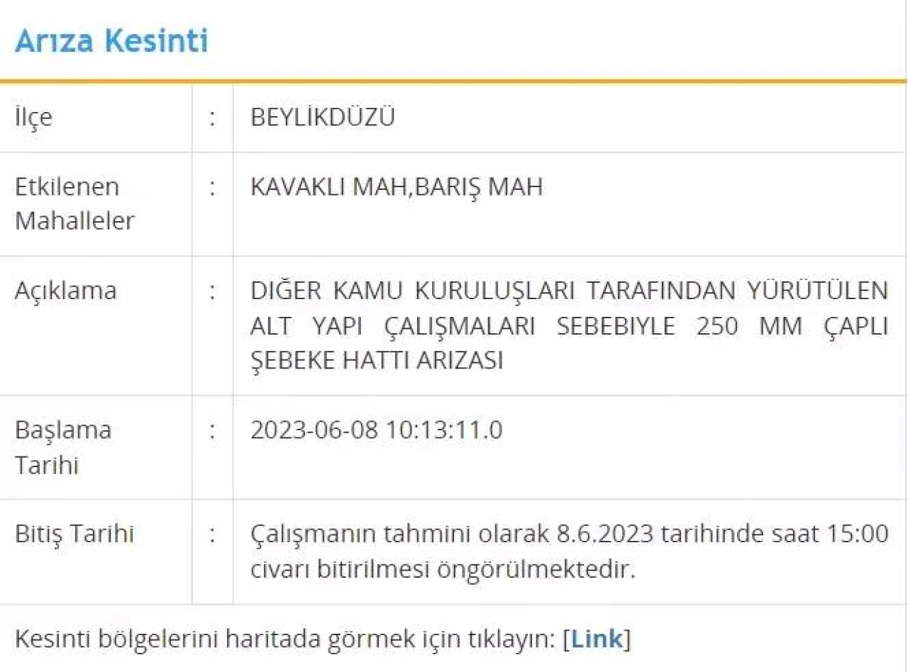 İstanbul için Bugün O İlçelerde Su Kesintisi Olacak! 08 Haziran 2023 Perşembe Su Kesintisi 1