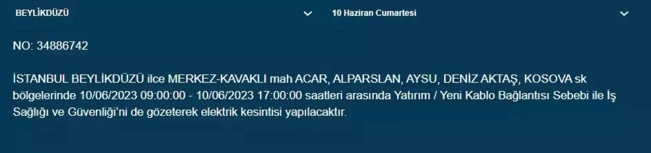 BEDAŞ, Yarın Bazı İlçelerde Elektrik Kesintisi Yapacak! 10 Haziran 2023 Cumartesi Elektrik Kesintisi 6