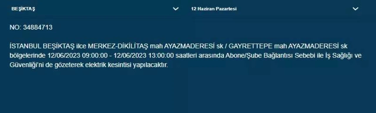 İstanbul'da Bugün O İlçelerde Elektrik Kesintisi Olacak! 12 Haziran 2023 Pazartesi Elektrik Kesintisi 7