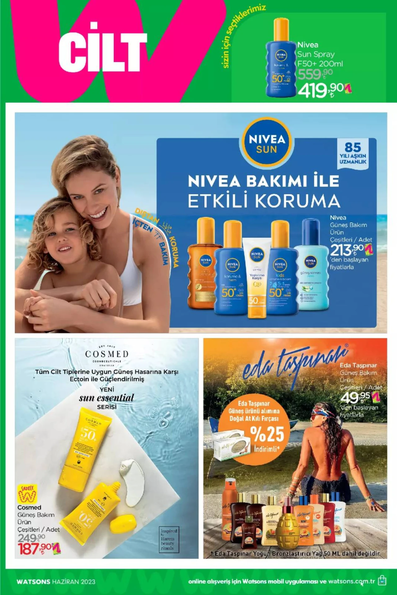 Watsons'da Net %50'ye Varan İndirimler Başladı.. Watsons Haziran 2023 Katalog 37