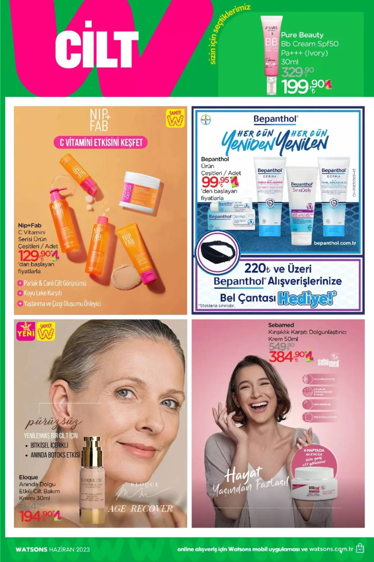 Watsons'da Net %50'ye Varan İndirimler Başladı.. Watsons Haziran 2023 Katalog 23