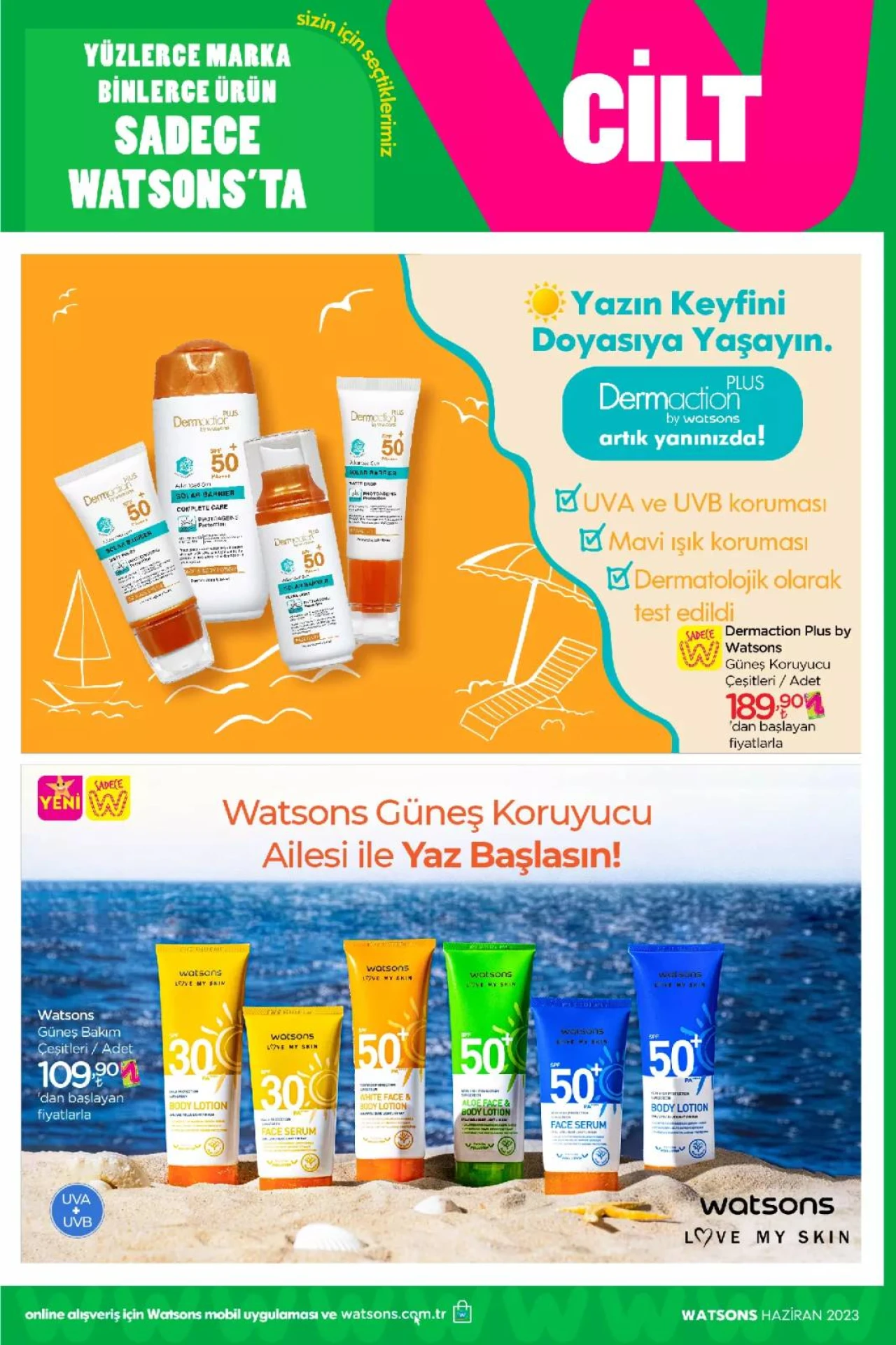 Watsons'da Net %50'ye Varan İndirimler Başladı.. Watsons Haziran 2023 Katalog 22