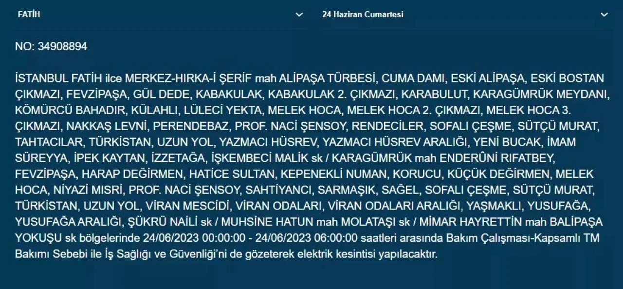 Haftasonu O İlçelerde Elektrik Kesintisi Olacak 11