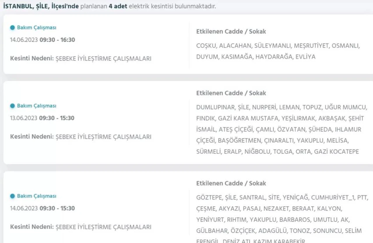 İstanbul'da Yarın O İlçelerde Saatlerce Elektrik Kesintisi Olacak! 13 Haziran 2023 Elektrik Kesintisi 22