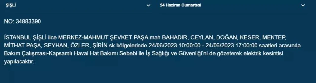 Haftasonu O İlçelerde Elektrik Kesintisi Olacak 17