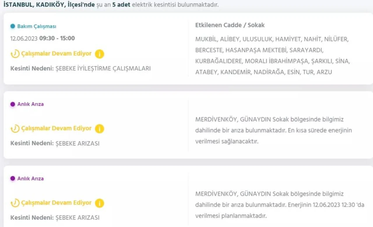 İstanbul'da Bugün O İlçelerde Elektrik Kesintisi Olacak! 12 Haziran 2023 Pazartesi Elektrik Kesintisi 23