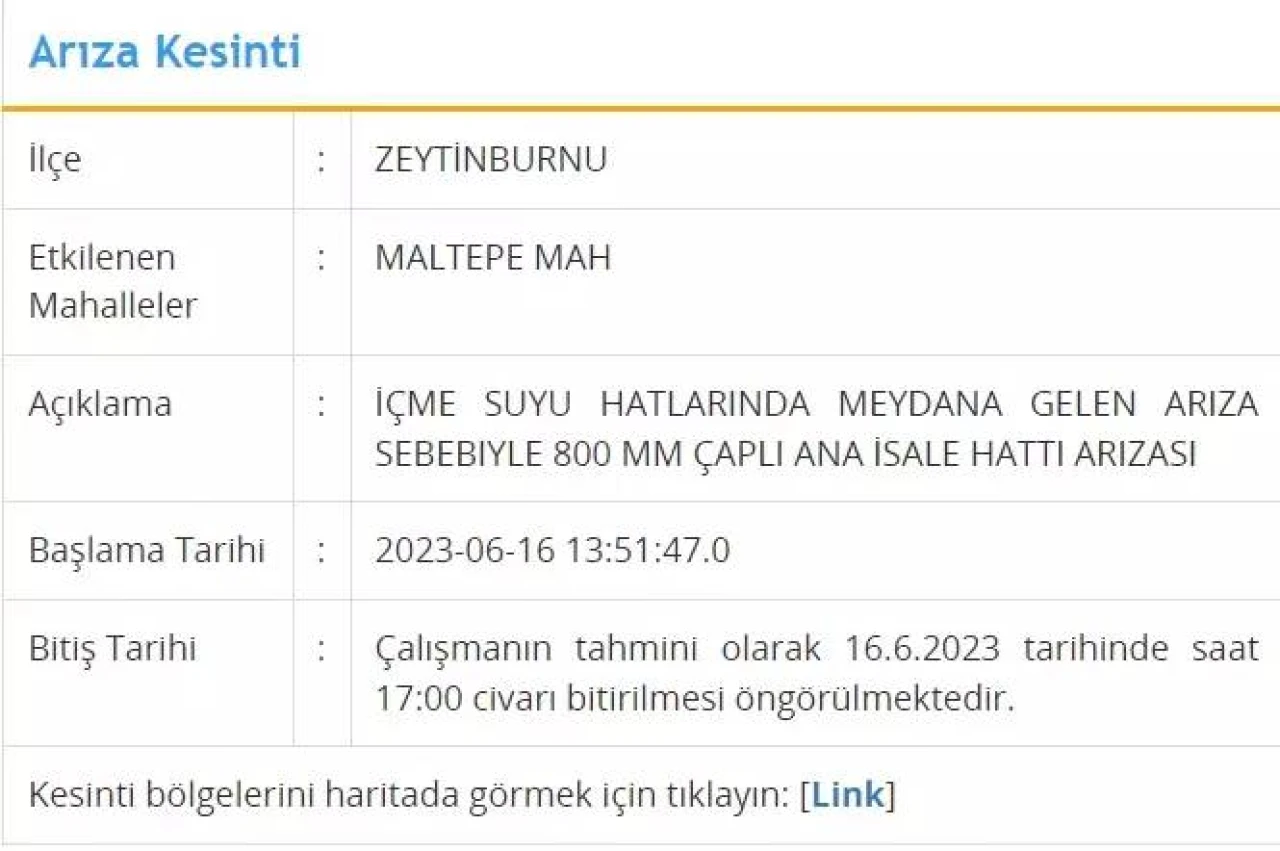 İstanbul'da Şu An Bu İlçelerde Su Kesintisi Var! 16 Haziran 2023 Su Kesintisi 4