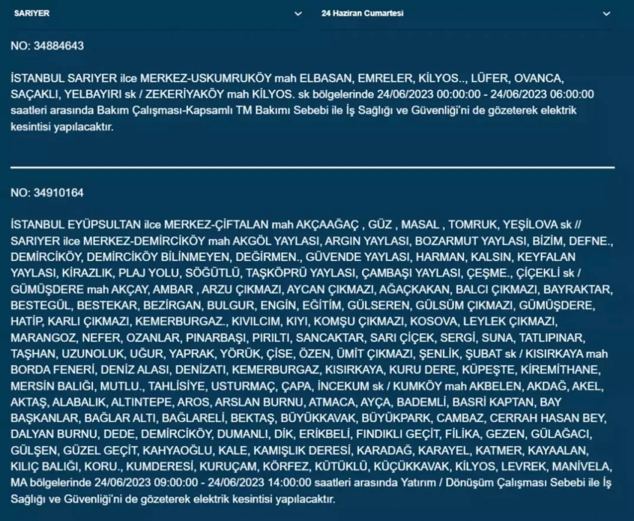 Haftasonu O İlçelerde Elektrik Kesintisi Olacak 14