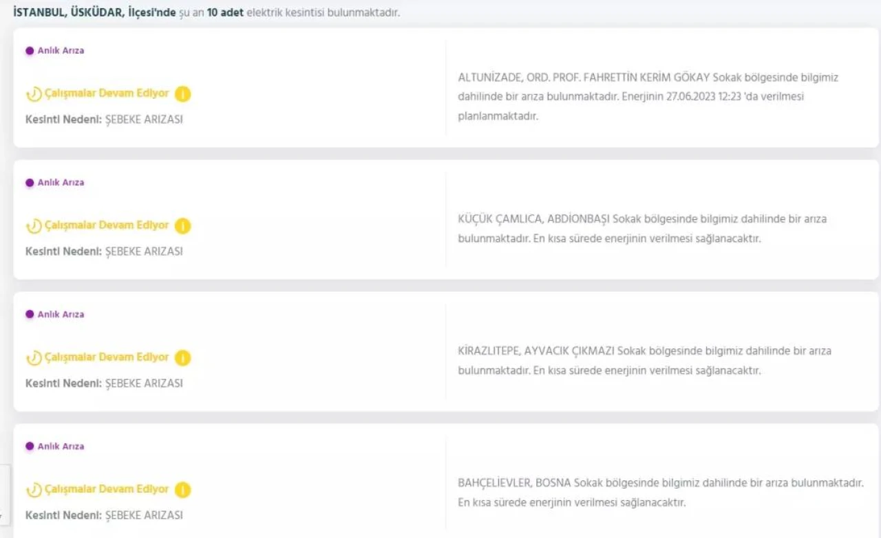 İstanbul'da Yarın Elektrik Kesintisi Yapılacak İlçeler Açıklandı 11