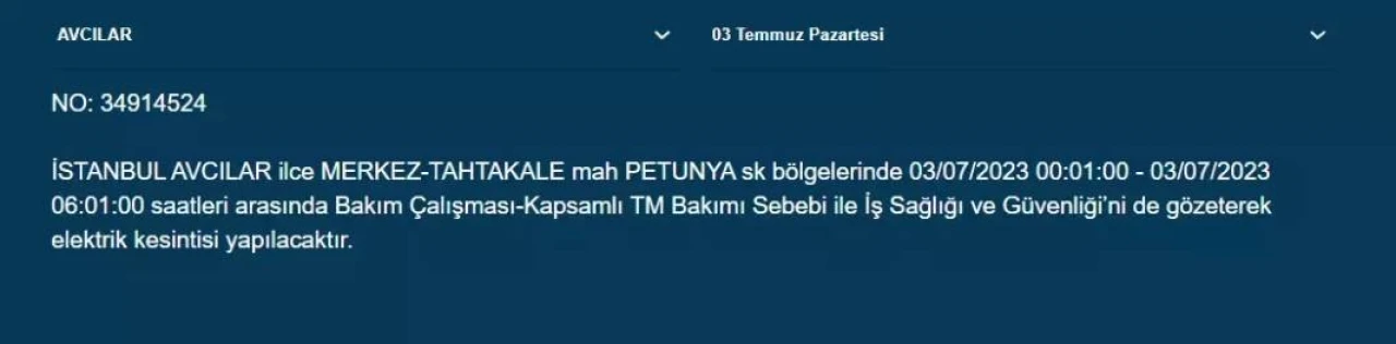 İstanbullular Dikkat! Yarın Birçok İlçede Elektrikler Kesilecek! 2