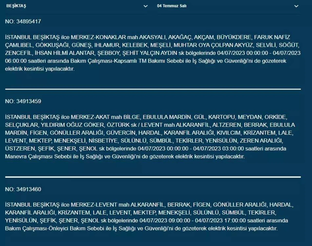 İstanbullular Dikkat! Bugün O İlçeler Elektriksiz Kalacak 5