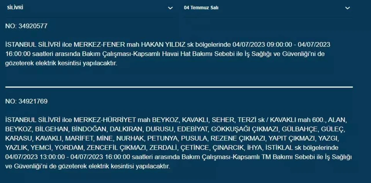 İstanbullular Dikkat! Bugün O İlçeler Elektriksiz Kalacak 13