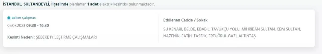 İstanbullular Dikkat! Yarın Birçok İlçede Elektrikler Kesilecek! 15