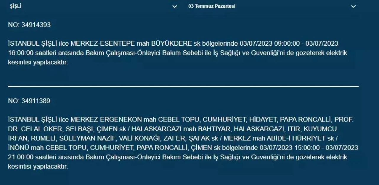 İstanbullular Dikkat! Yarın Birçok İlçede Elektrikler Kesilecek! 17