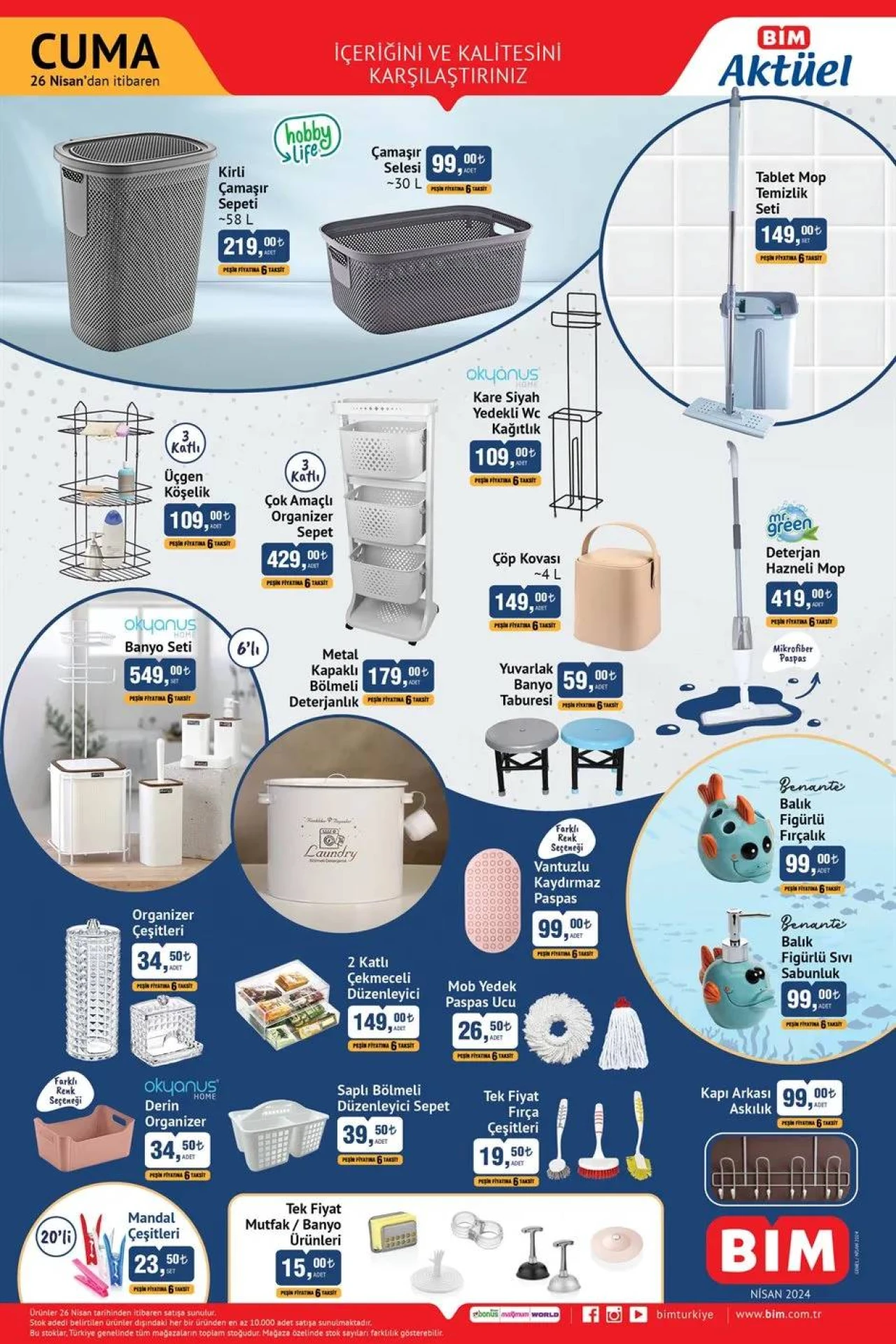 BİM 26 NİSAN 2024 Kataloğu, bu Cuma robot süpürge, kablosuz kulaklık, saklama kapları, çok amaçlı organizerler satışta! 4