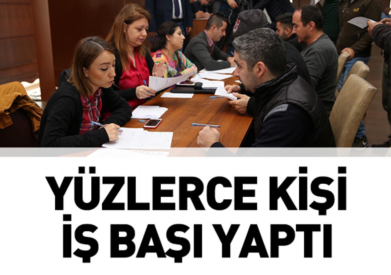 Yüzlerce kişi iş başı yaptı