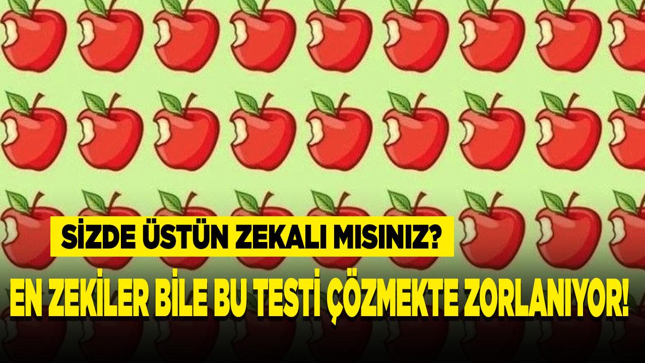 Sadece keskin bir gözü olan kişiler 5 saniye içinde farklı olan elmayı bulabilecek