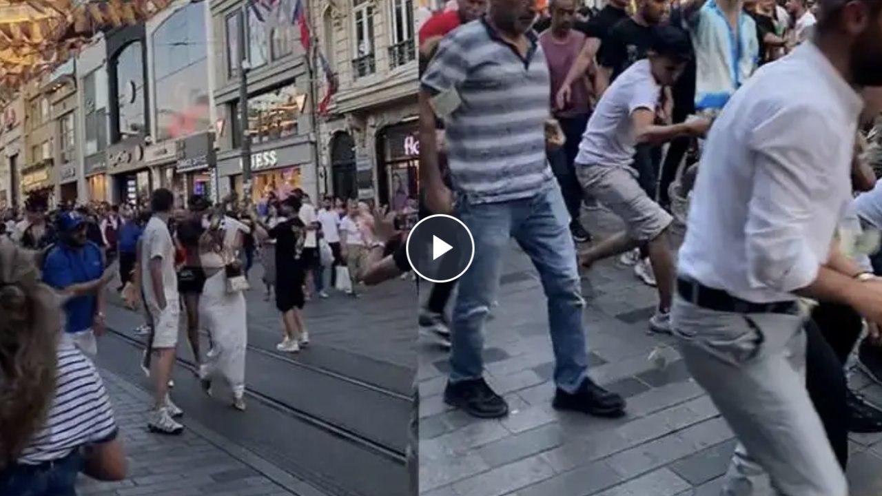 Taksim'de vatandaşlar dağıtılan dolarlar için birbirine girdi!