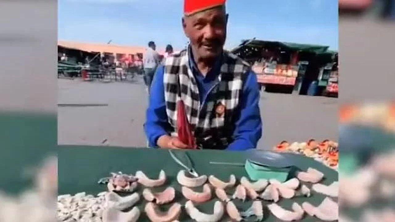 Tezgahta satılan takma dişler sosyal medyada gündem oldu