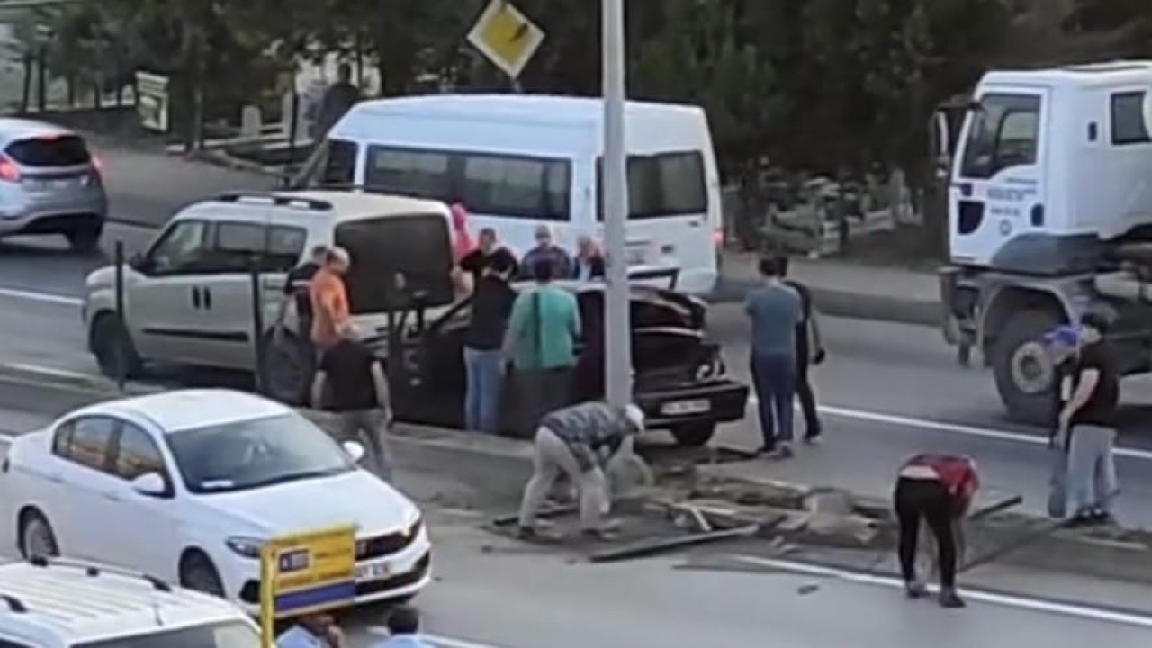 Freni patlayan kamyon yoldan çıktı: 2 yaralı