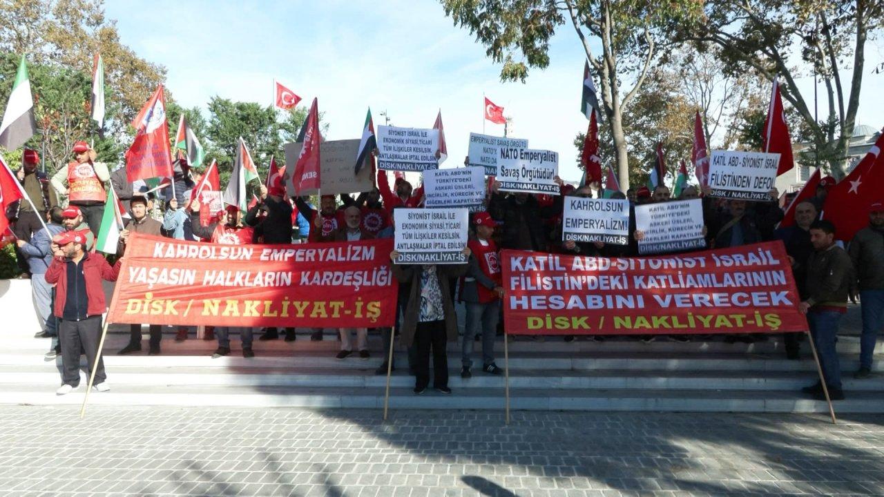 DİSK'ten Filistin'deki saldırılara protesto: 'İsrail katliamlara katliam ekliyor'