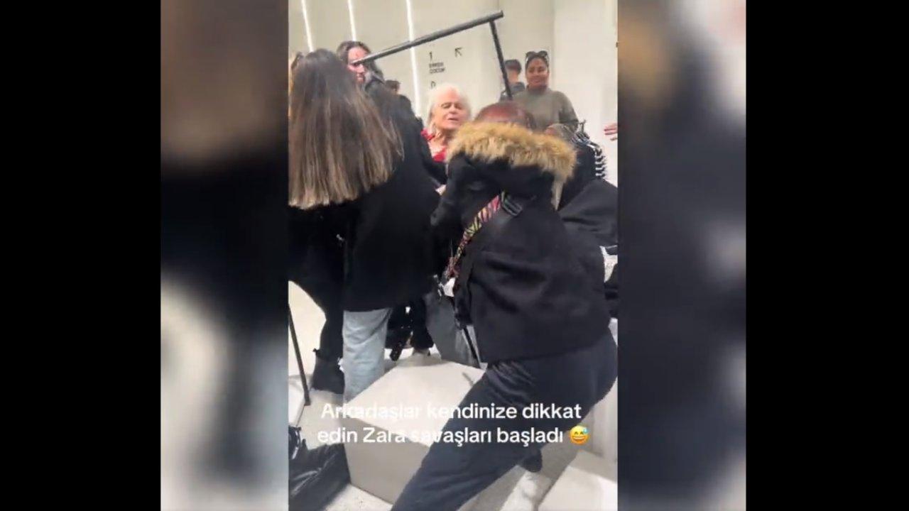 İndirimli ürünler savaşı başladı, kıyasıya kavga anı kameraya yansıdı