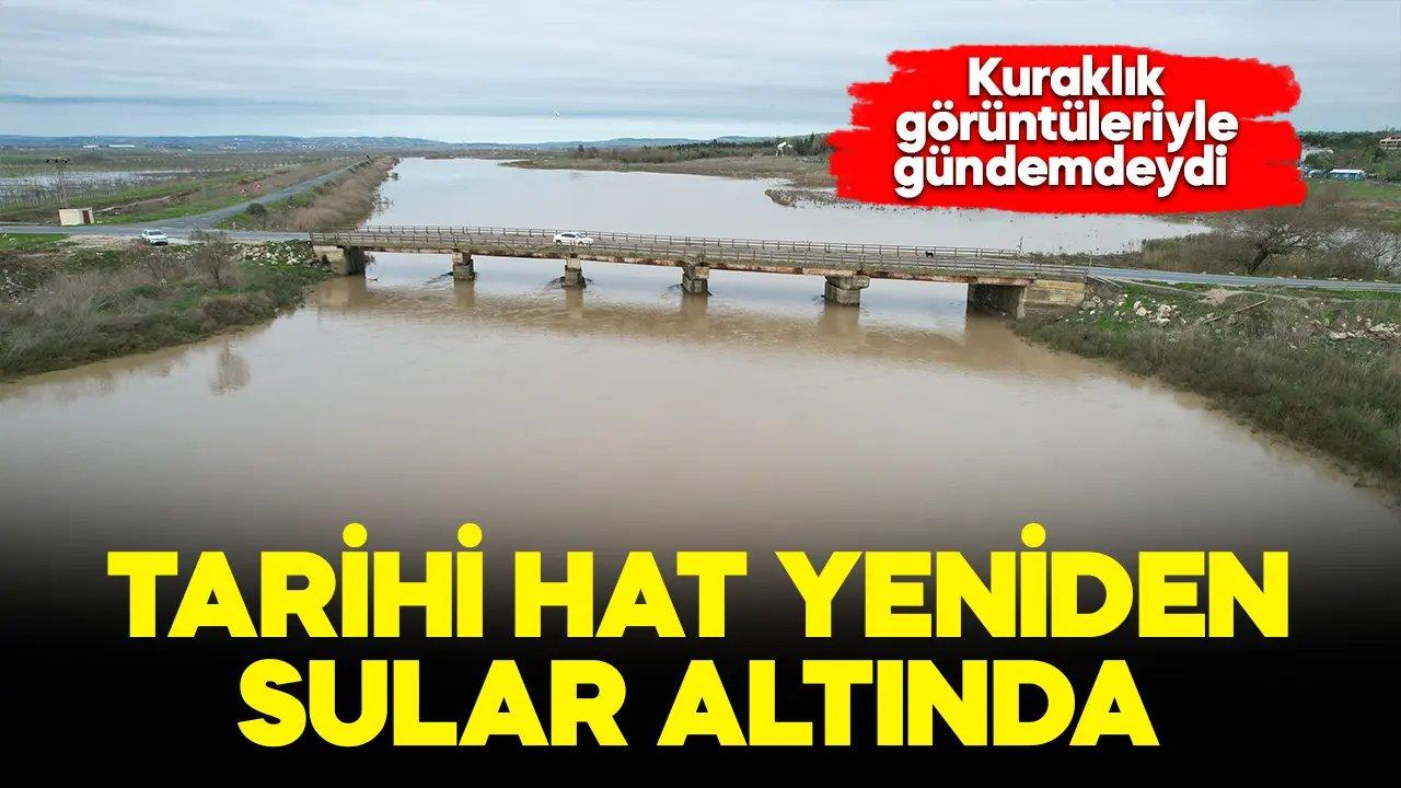 Büyükçekmece Gölü'nde tarihi hat tekrar sular altında