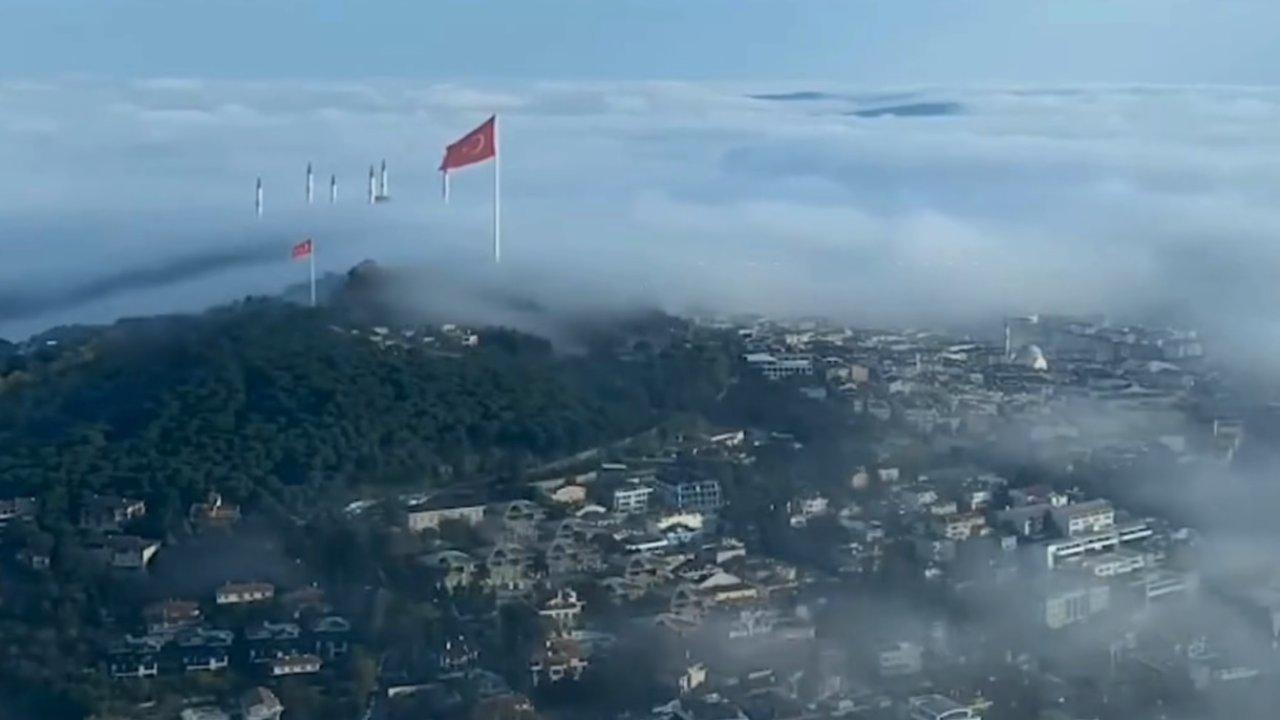 Çamlıca Kulesi'nde büyüleyen İstanbul manzarası..