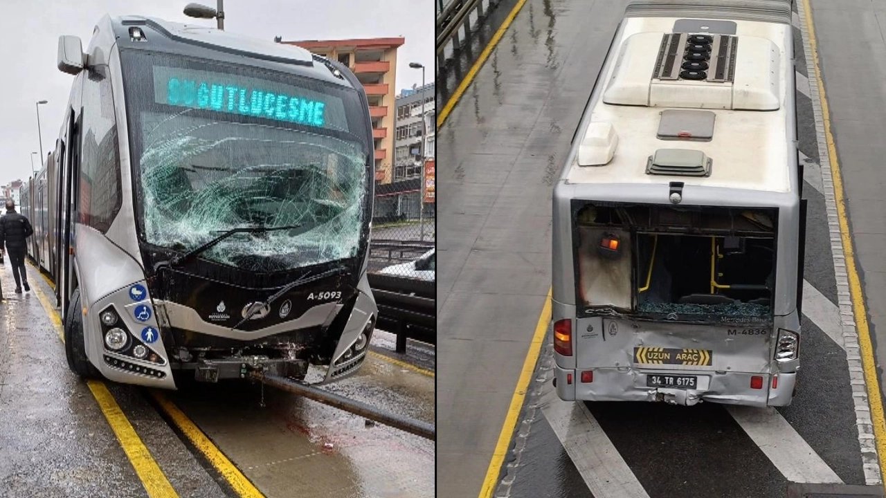 İstanbul'da iki metrobüs çarpıştı: Yaralılar var