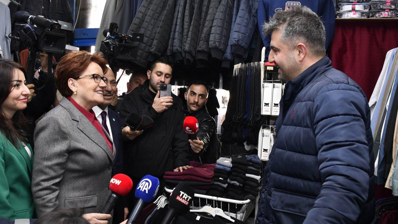 Meral Akşener'den esnaf ziyareti: 'Ocağına düştük, oyunu istiyoruz'