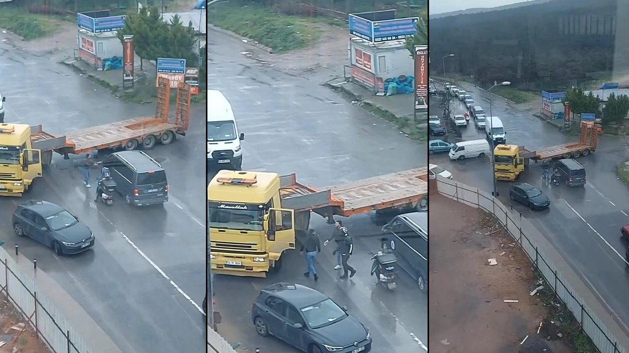 Yol tartışması kavgaya dönüştü: O anlar kamerada