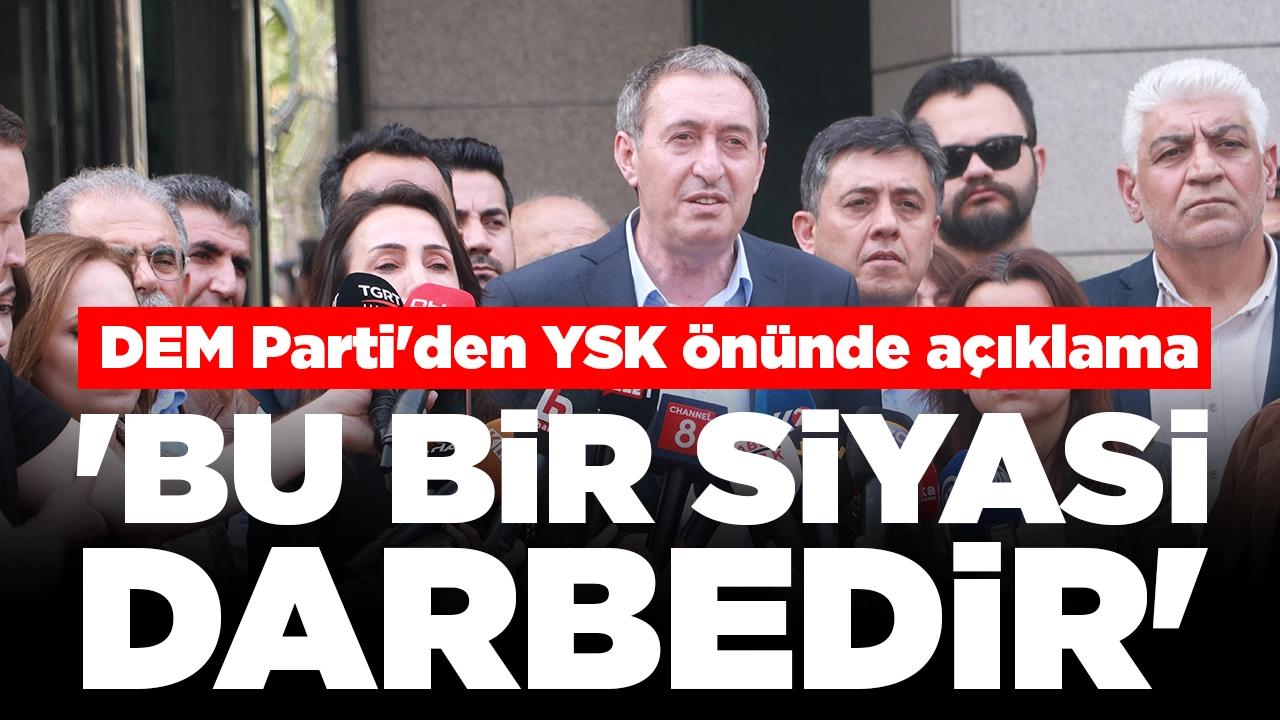 DEM Parti'den YSK önünde Abdullah Zeydan açıklaması: 'Van halkının iradesine kayyum atanmak isteniyor'